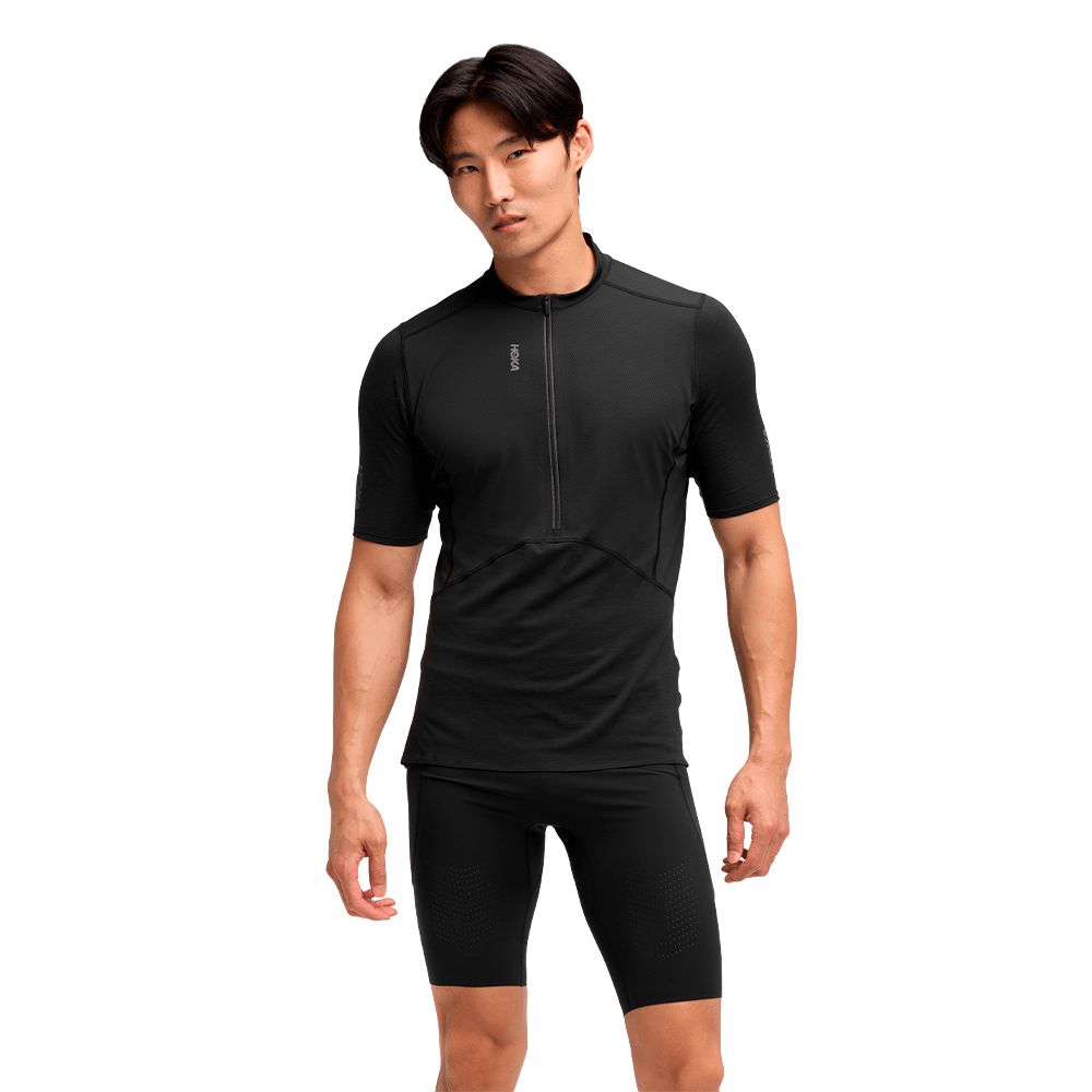 Blusa Hoka Skybreeze 1/2 Zip MC Masculina – preto – foto 1